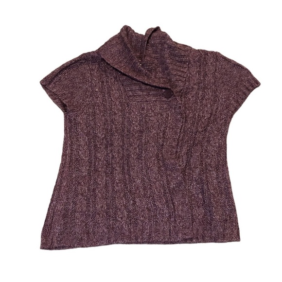 Sonoma Marron Knit Sweater Short Sleeve Cardigan Size Mp - Picture 1 of 9